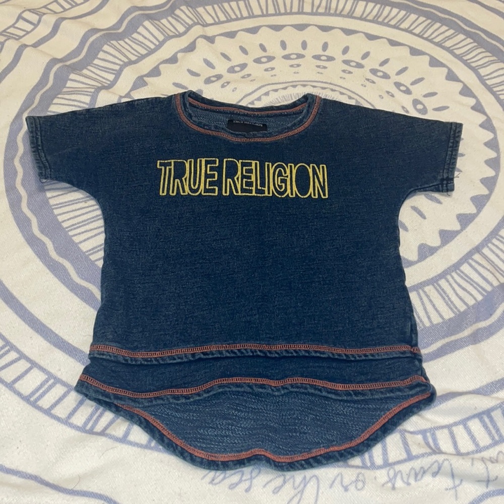 Little girls true religion blue top size 5